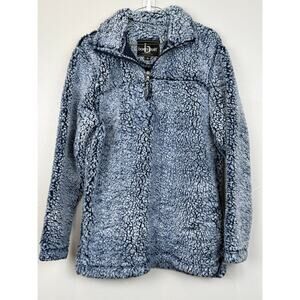 Boxercraft Sherpa Fleece Pullover 1/4 Zip Blue Cozy Winter Jacket Size M